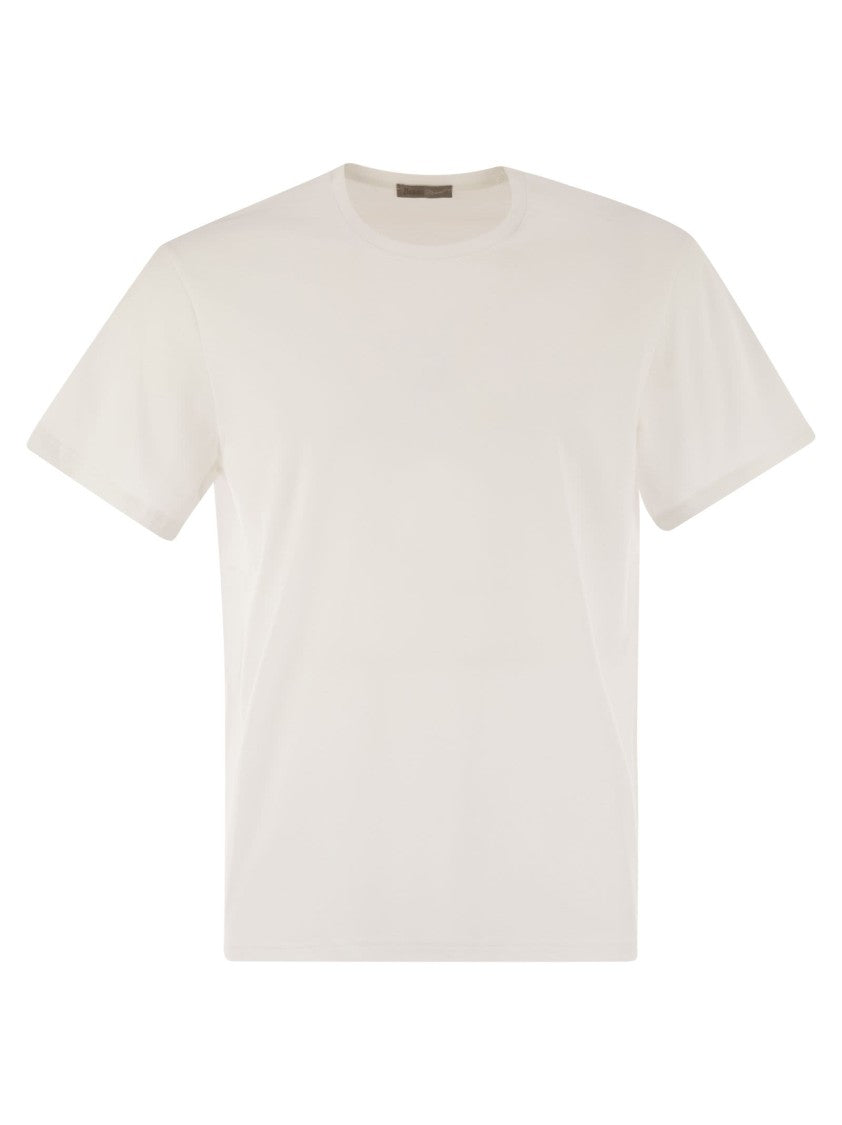 Herno Resort T-Shirt In Cotton And Light Stretch Nylon