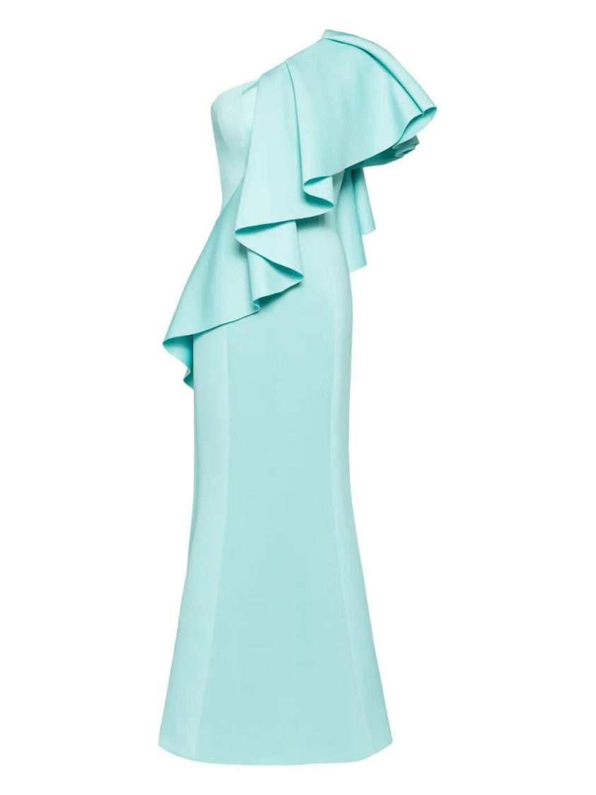 Saiid Kobeisy Ruffled Scuba Long Dress