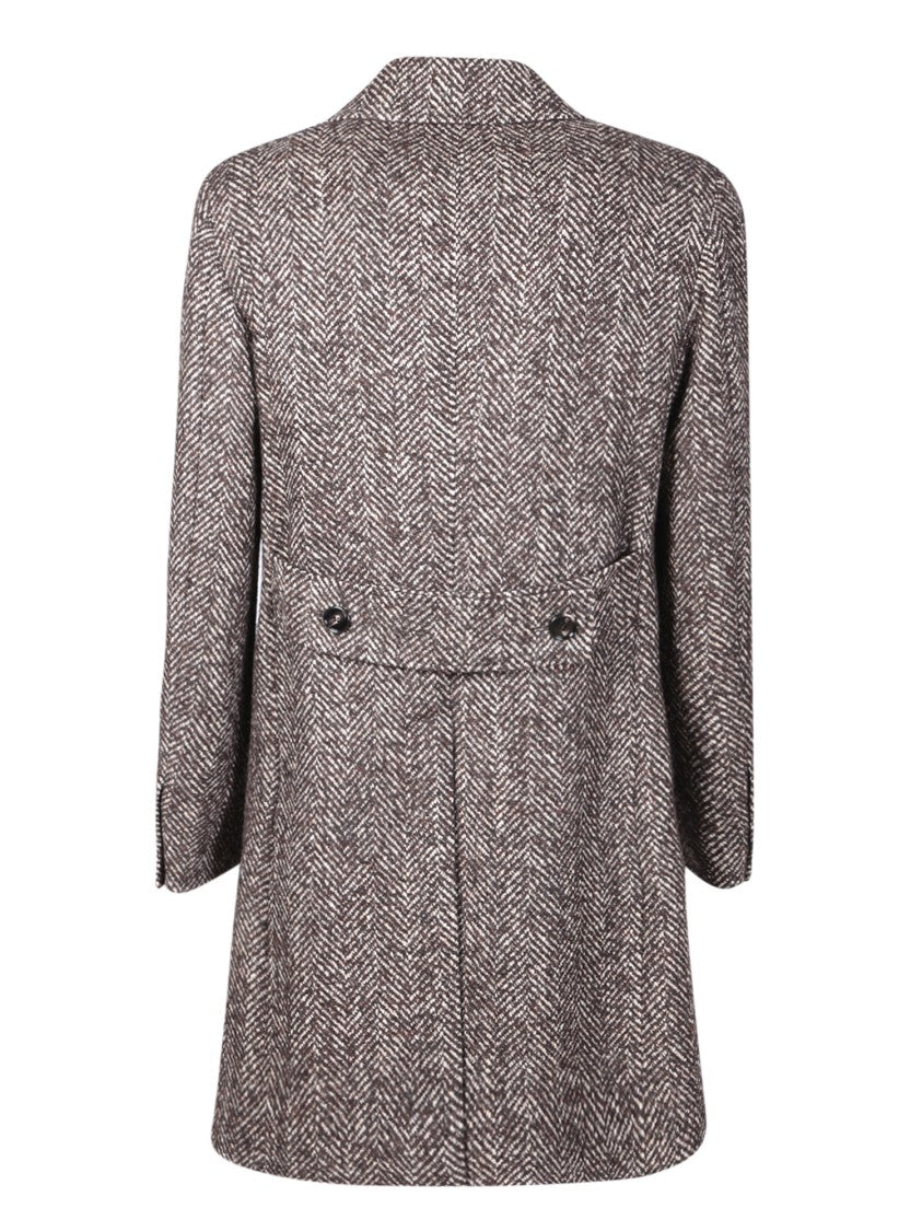 Tagliatore Brown Double-Breasted Coat