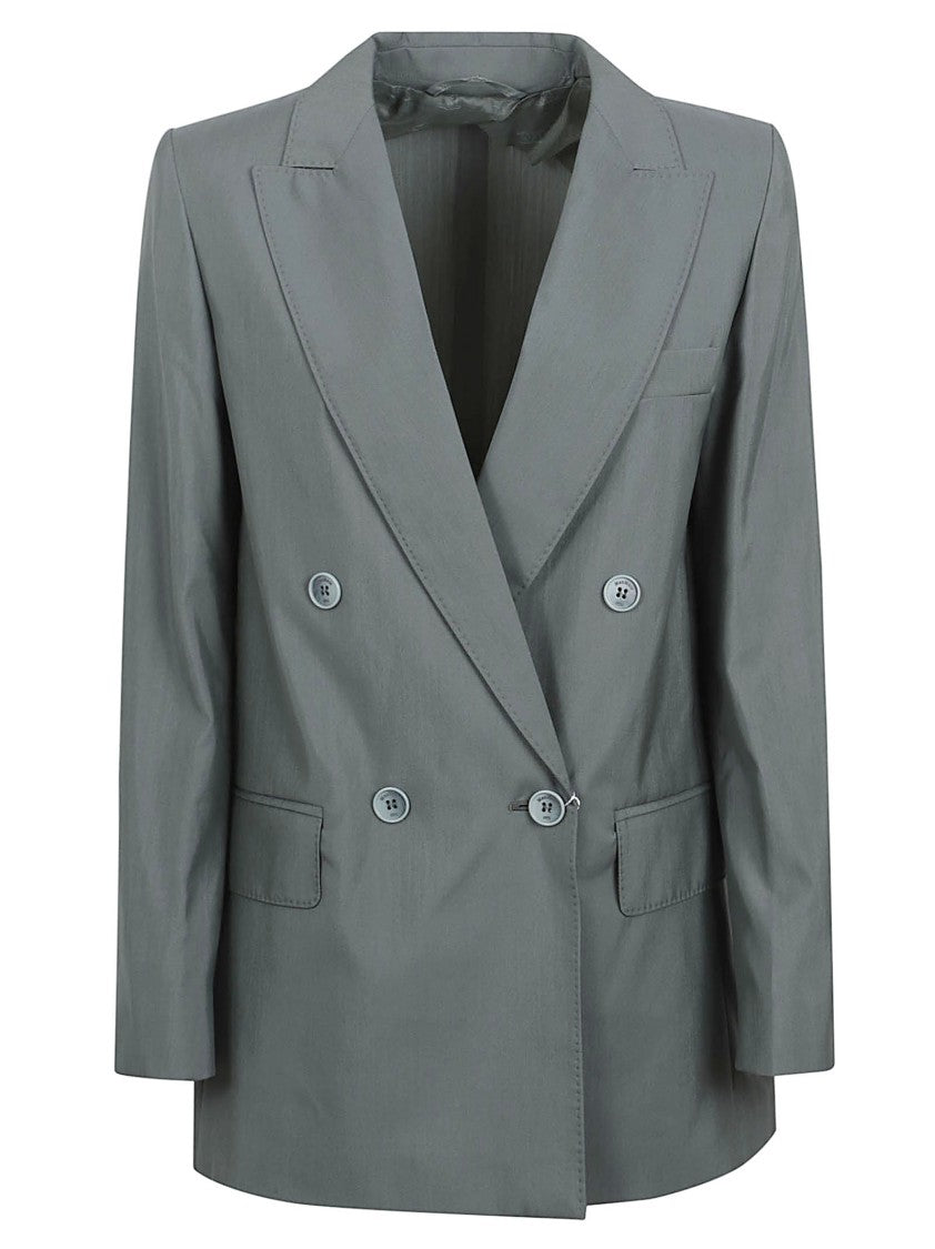 Max Mara Double-Breasted Structured Jacket With Wide Lapels