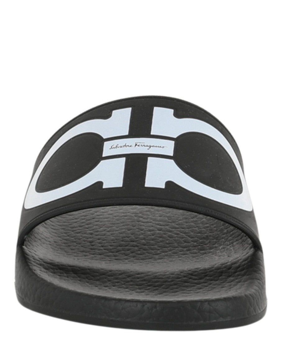 Ferragamo Groovy Dual Gancini Slides