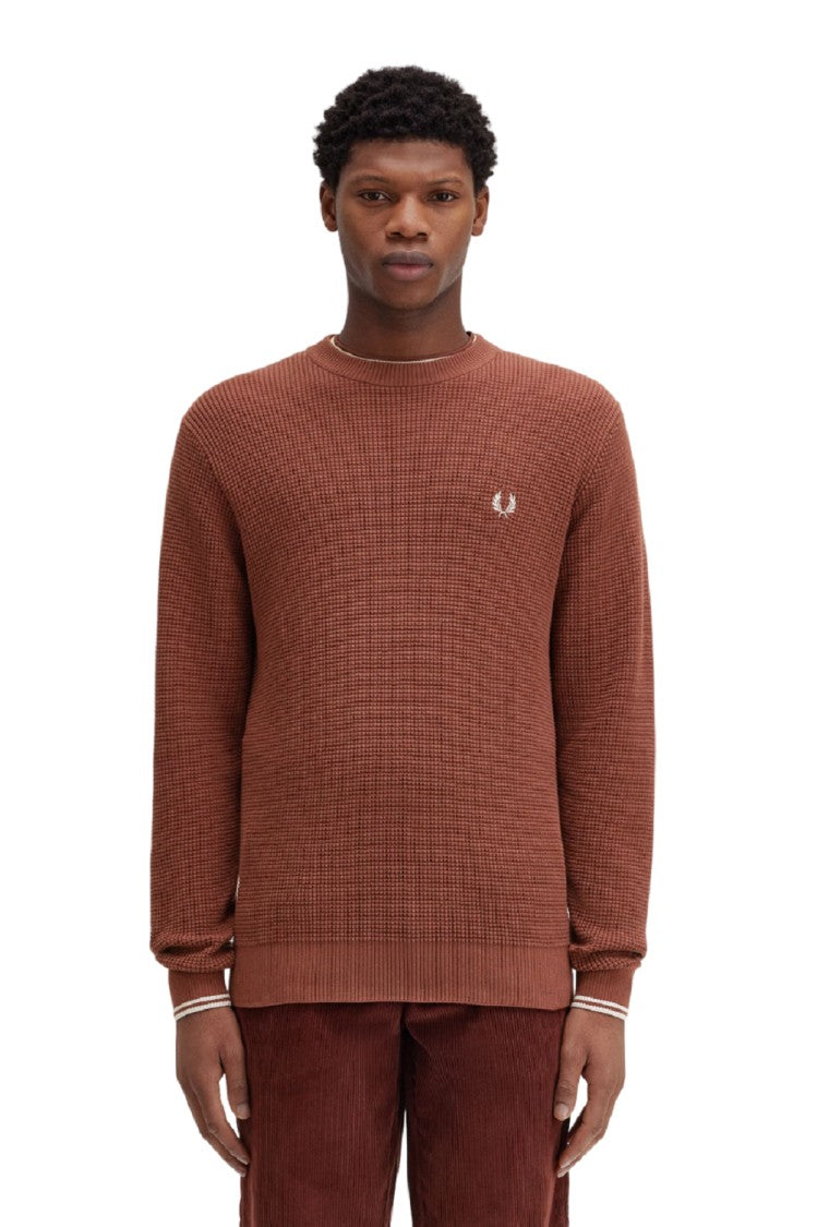 Fred Perry Textured Honeycomb Crew Neck Sweater