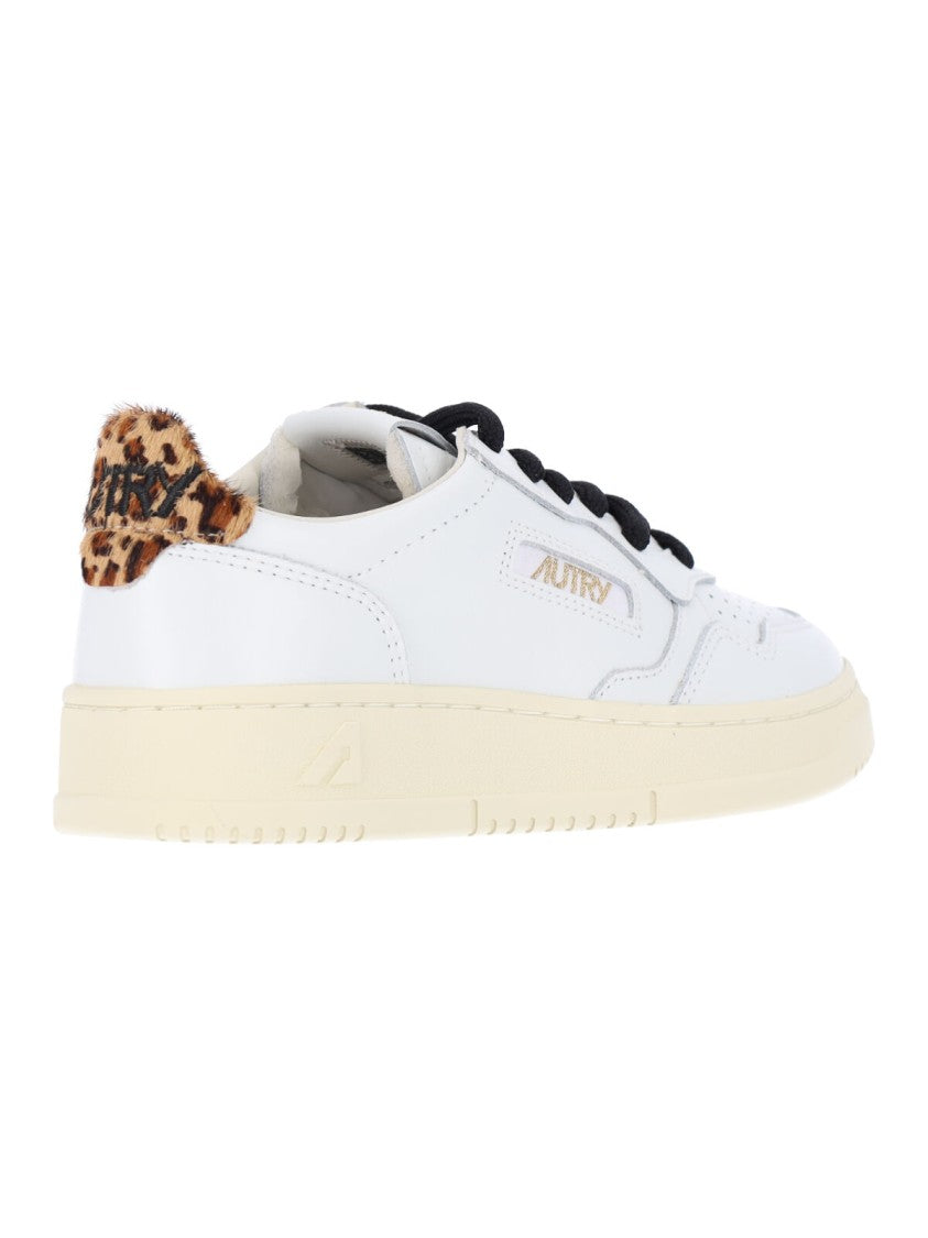 Autry Low-Top Sneakers With Rounded Toe And Leopard Tab