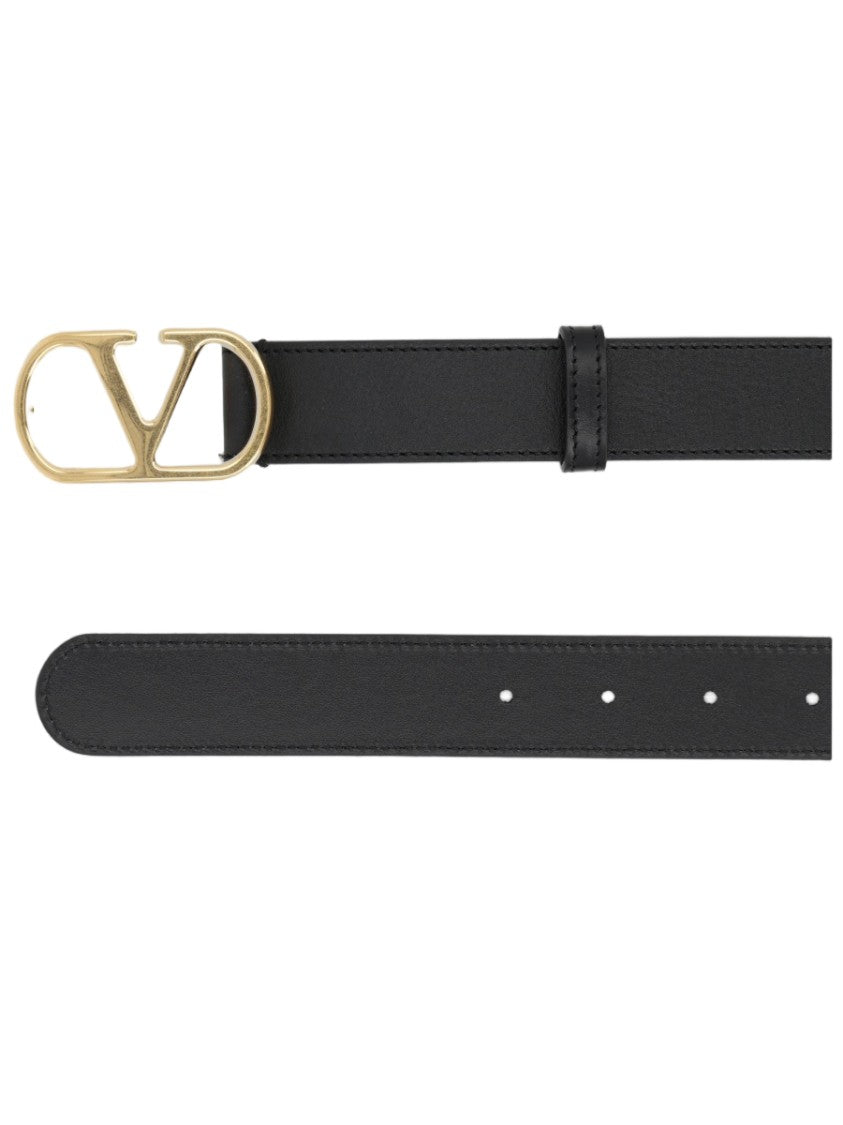 Valentino Garavani Vlogo Signature Narrow Calf Leather Belt