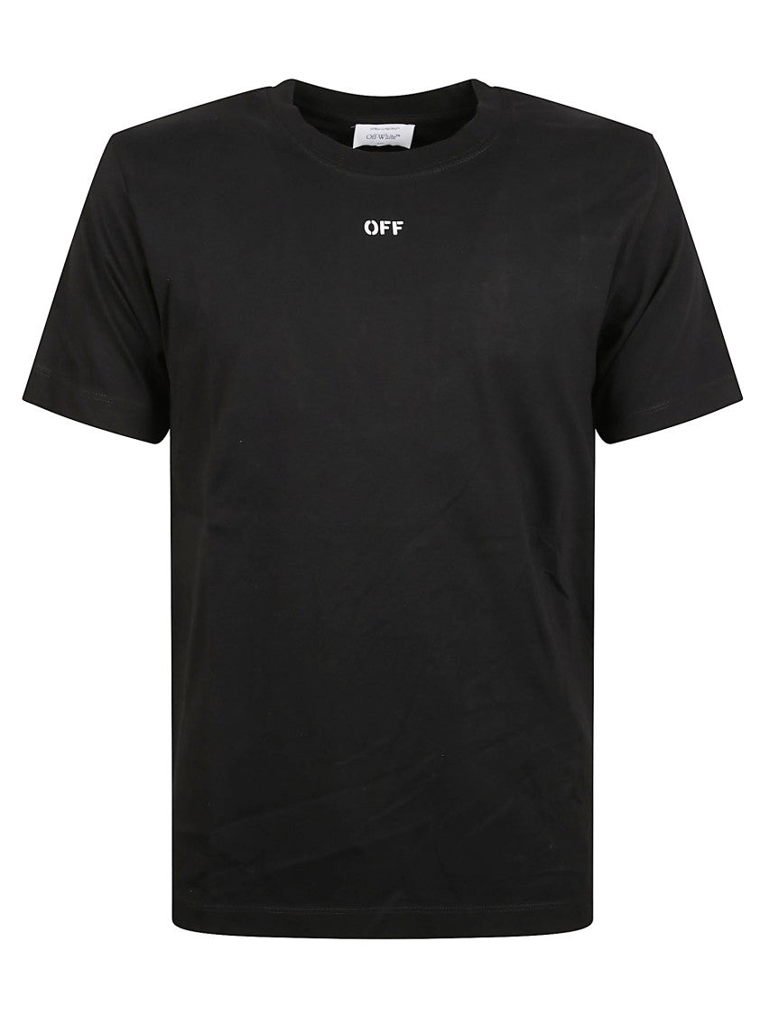 Off-White Cotton Jersey T-Shirt With Graphic Prints