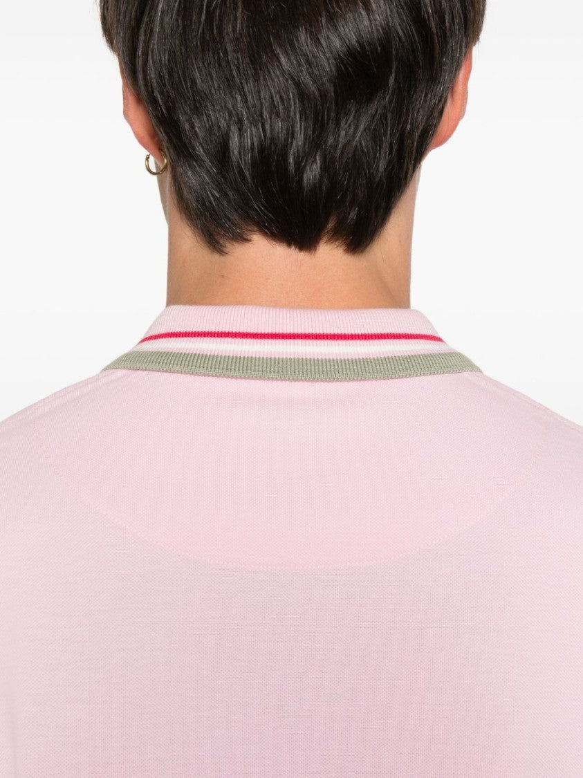 Vivienne Westwood Pink Three-Stripe Tipped Embroidered Polo