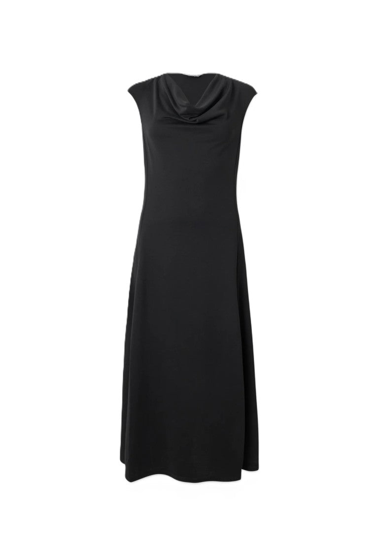 Max Mara A-Line Midi Dress With Draped Cowl Neckline
