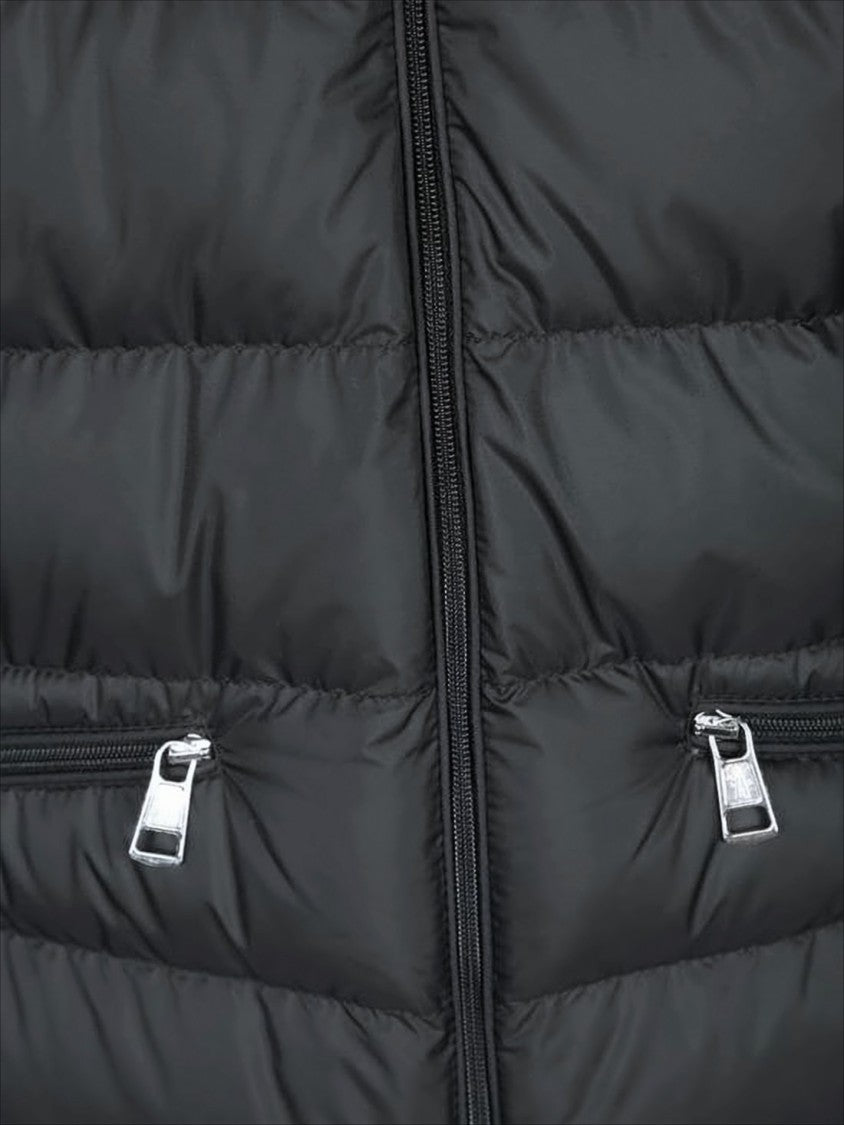Moncler Quilted Black Padded Vest With High Collar