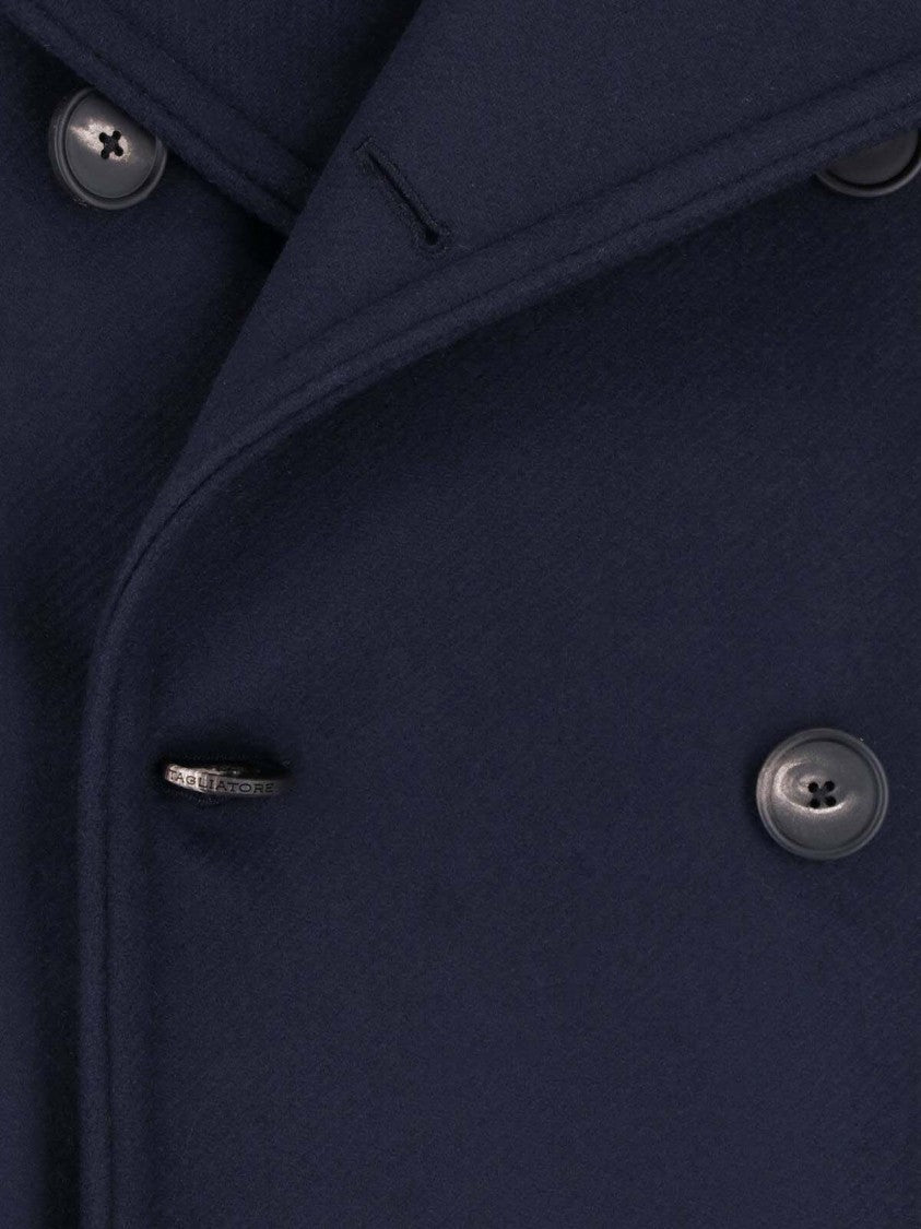 Tagliatore Blue San Francisco Double-Breasted Wool Coat