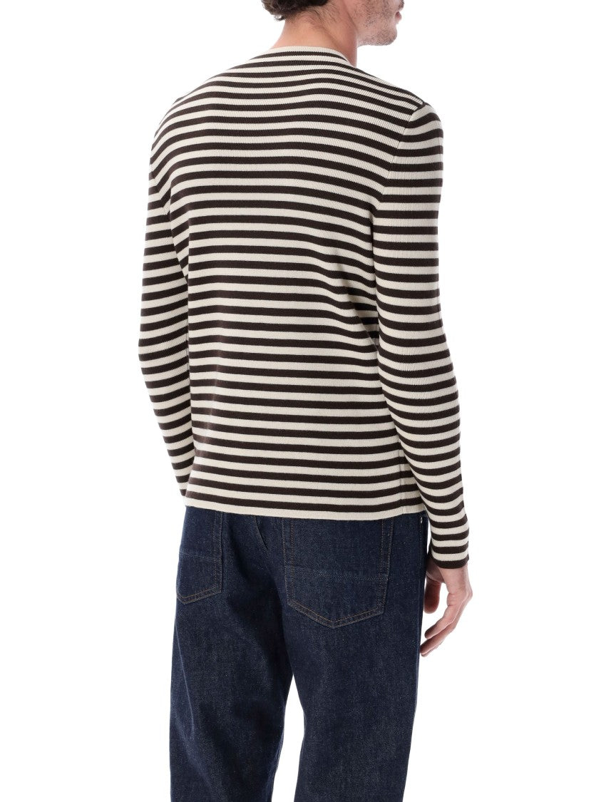 Prada Superfine Wool Striped Crew-Neck Sweater