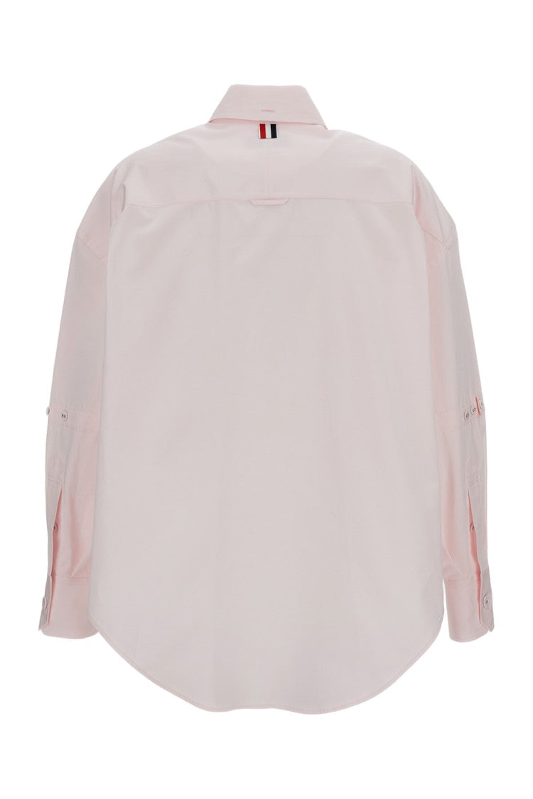 Thom Browne Supersized Long Sleeve Point Collar Shirt
