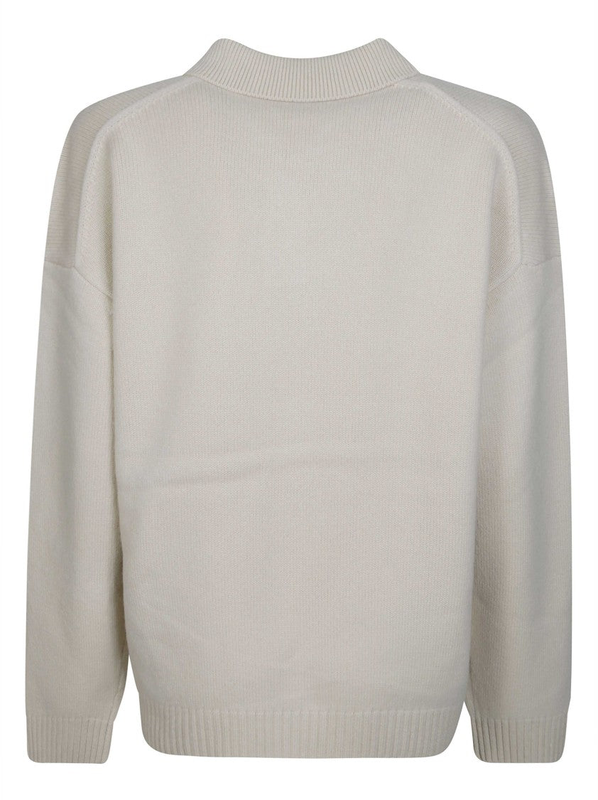 Maison Kitsuné Intarsia Fox Head Merino Wool Polo Sweater