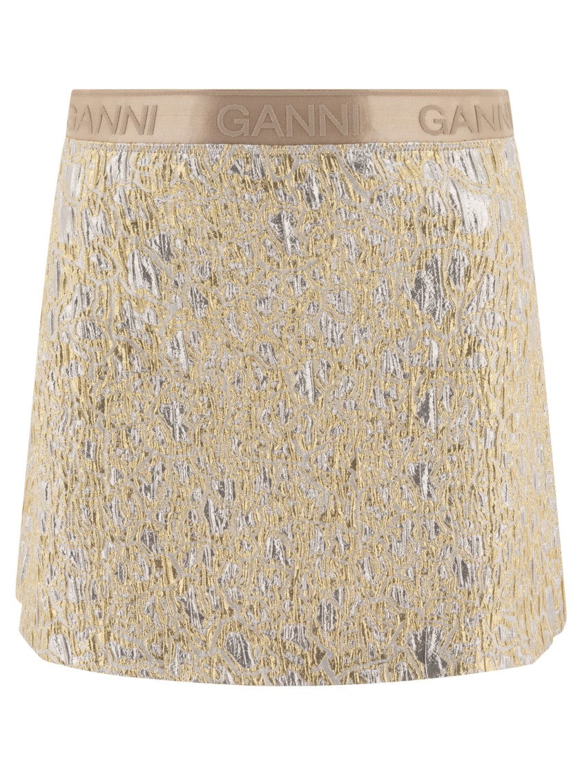 Ganni Gold And Silver Miniskirt