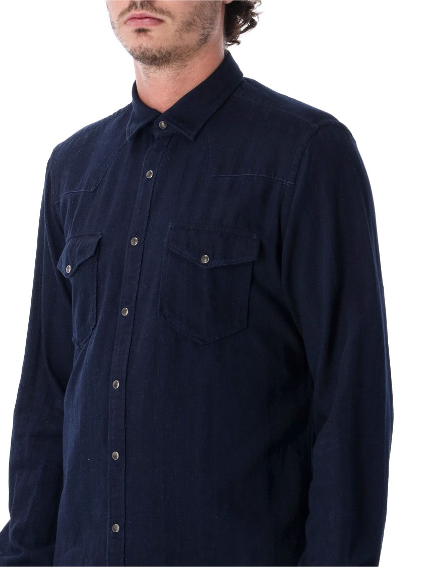 Xacus Tailored Fit Shaped Yoke Snap Western Casual Shirt