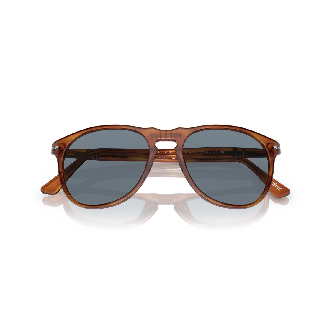 Persol 0Po9649s Translucent Brown Acetate Sunglasses With Round Frame