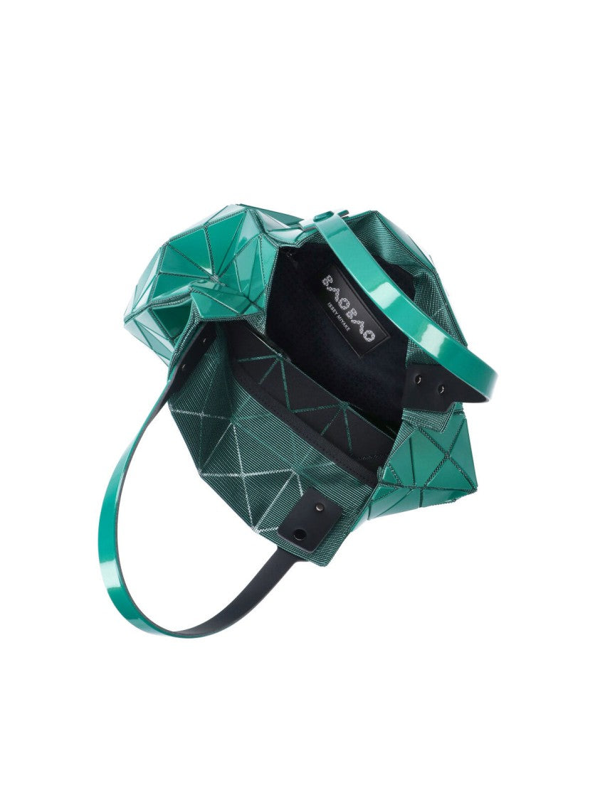 Bao Bao Issey Miyake Green Carat Glossy Pvc Geometric Panel Handbag