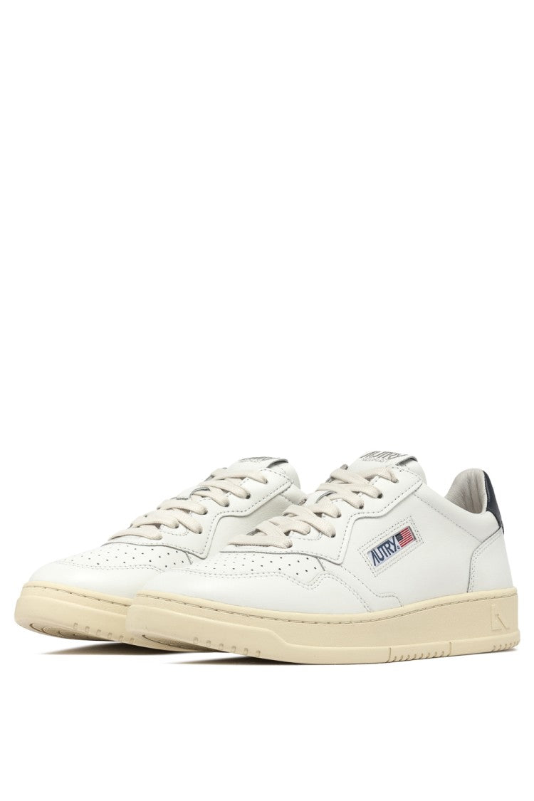 Autry Medalist Leather Sneakers Blue Heel Tab