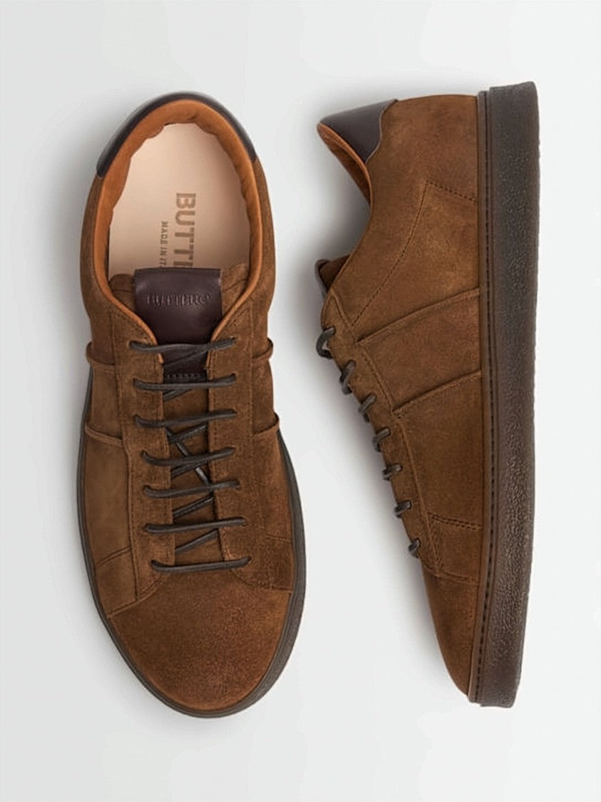 Buttero Low-Top Suede Sneakers With Textured Rubber Sole