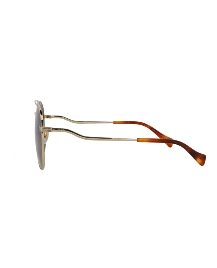 Gucci Aviator-Frame Metal Sunglasses