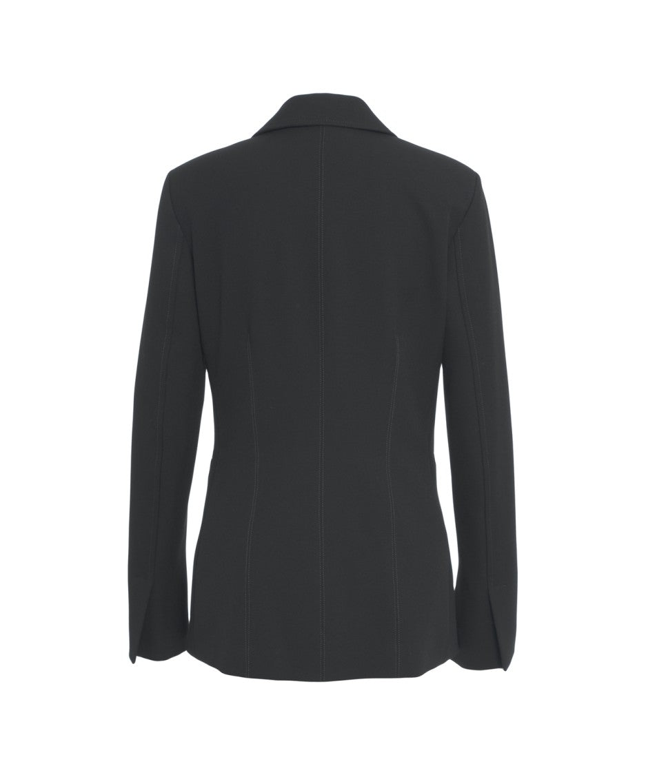 Pinko Black Blazer With Tailored Fit And Structured Lapels