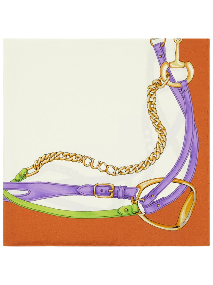 Gucci Equestrian Printed Silk Foulard