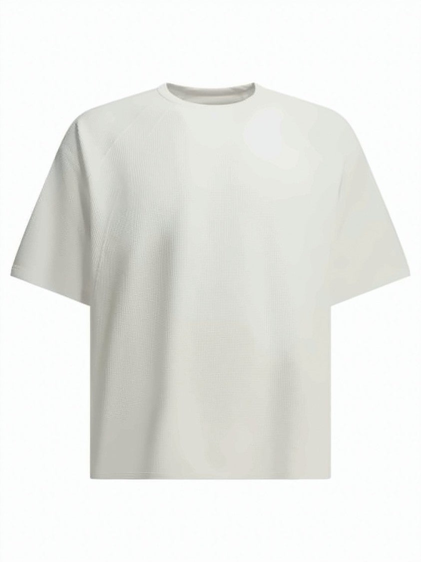 Goldwin White Short-Sleeved Boxy Waffle Pattern T-Shirt