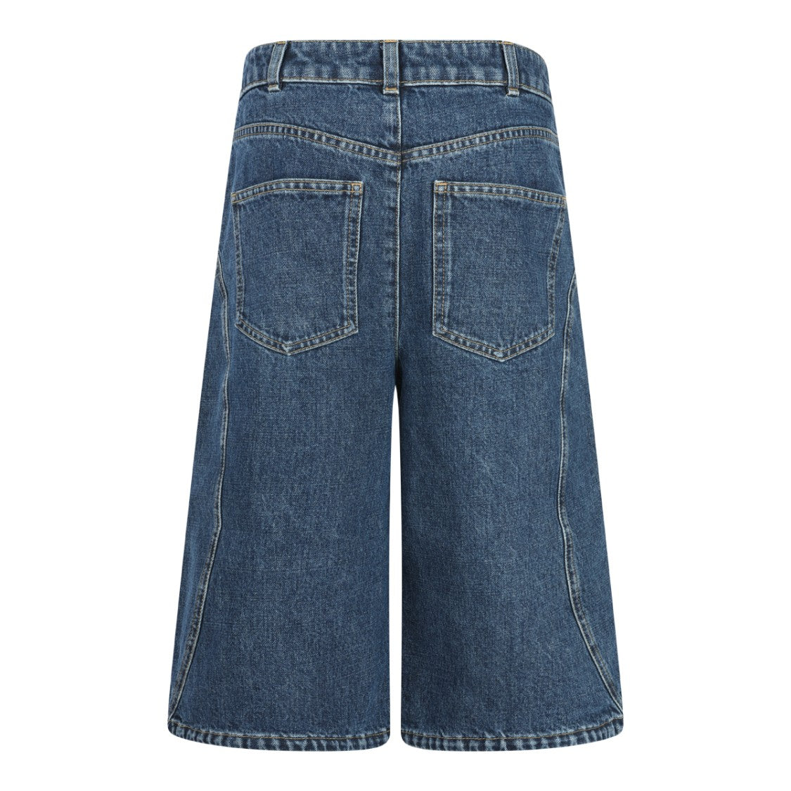 Givenchy Knee-Length Dark Blue Denim Jeans With Wide-Leg Silhouette