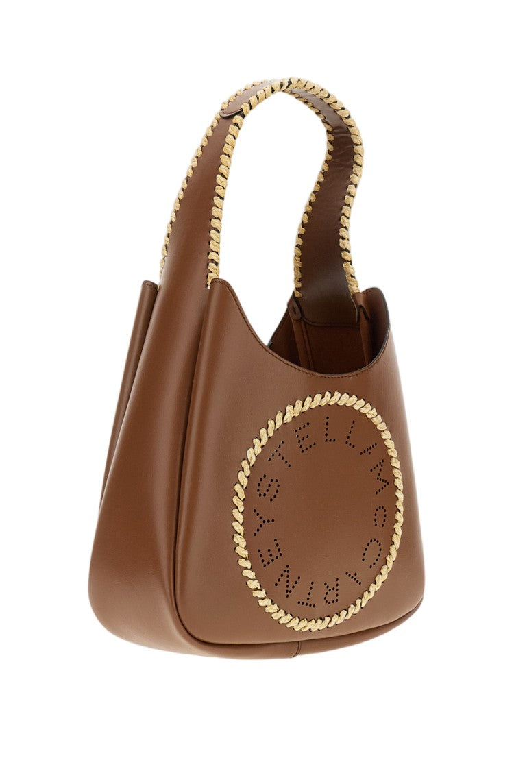 Stella Mccartney Brown Hobo Small Log Raffia Bag