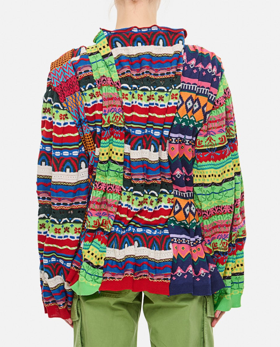 Comme Des Garçons Multicolor Draped Effect Patch Sweater