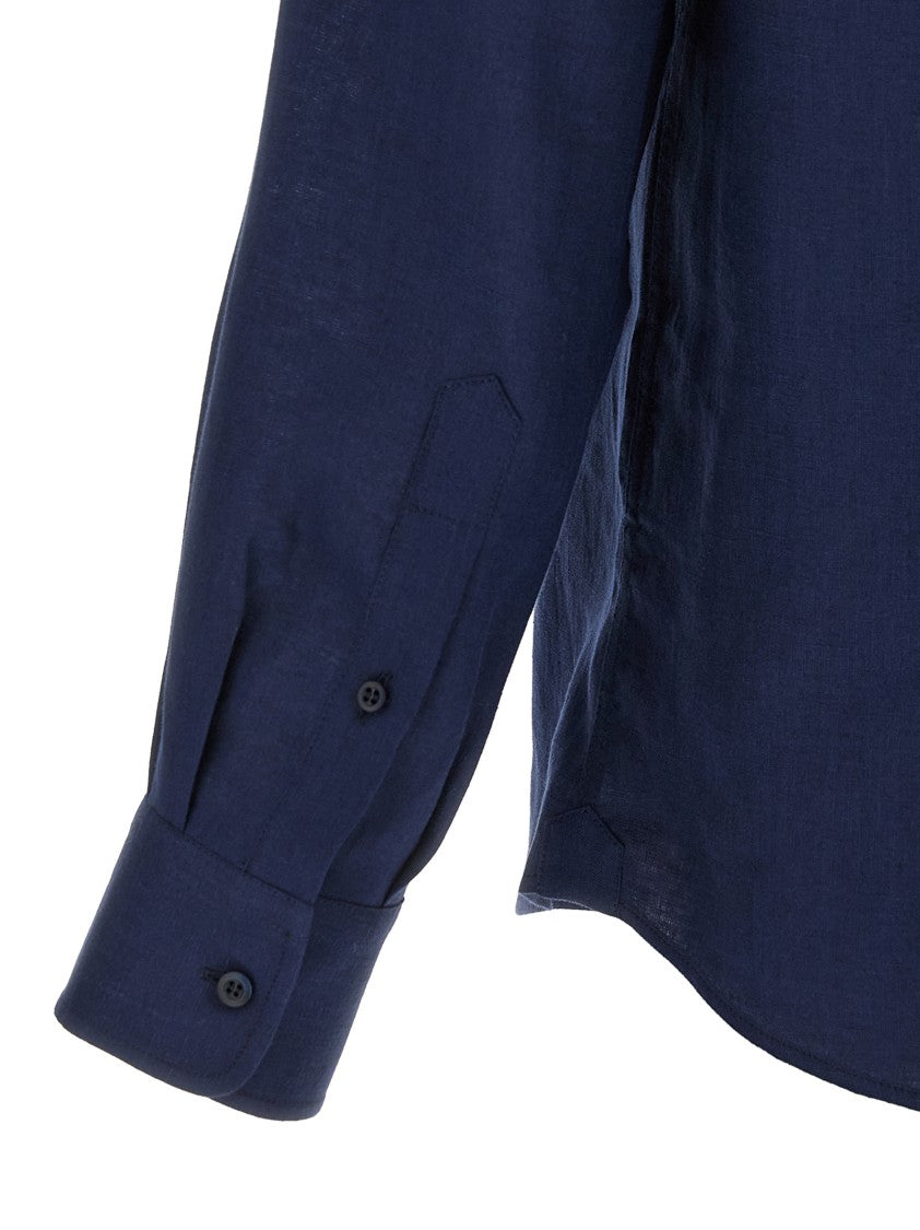 Brunello Cucinelli Tailored Linen Shirt With French Collar