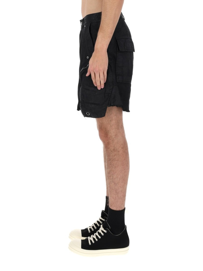 Drkshdw By Rick Owens Black Bauhaus Cotton Utility Shorts