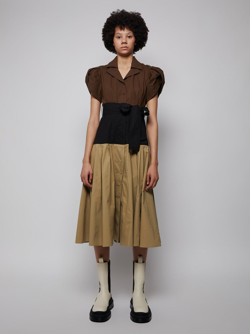 Lhd Glades Dress, Black, Sand And Sepia