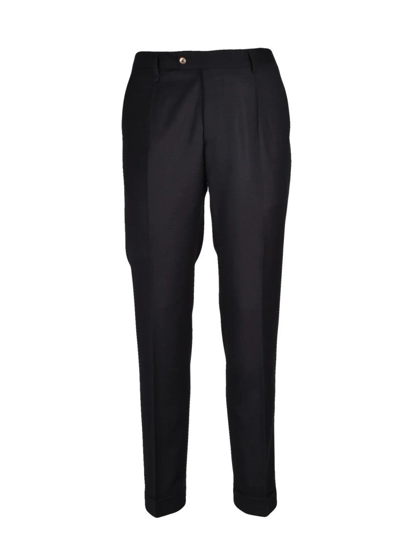 Lab 001 Black Stretch Virgin Wool Formal Pants