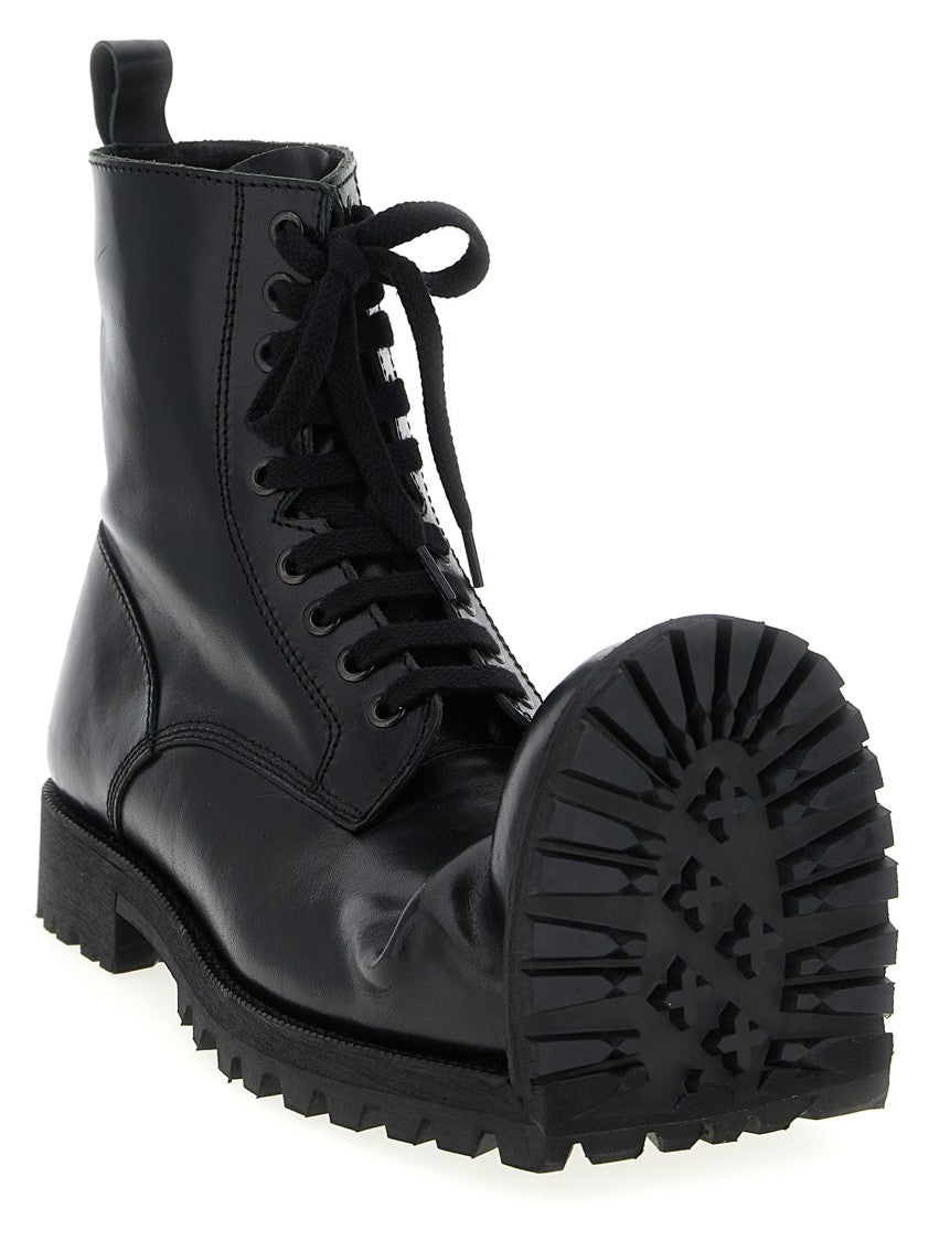 Comme Des Garçons Combat Boots With Folded Detail And Vibram® Sole
