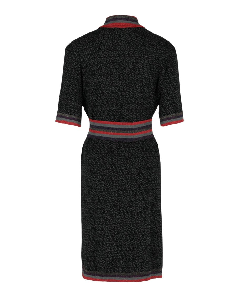 Ferragamo Gancio Quarter-Button Jacquard Dress