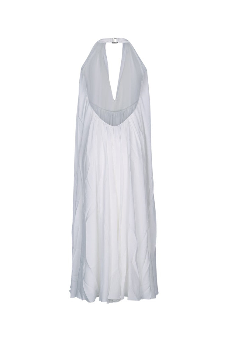 Jacquemus Flowing Sleeveless Dress With Deep V-Neckline And Draped Silhouette