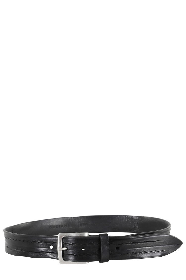 Orciani Bull Soft Smooth Black Leather Belt
