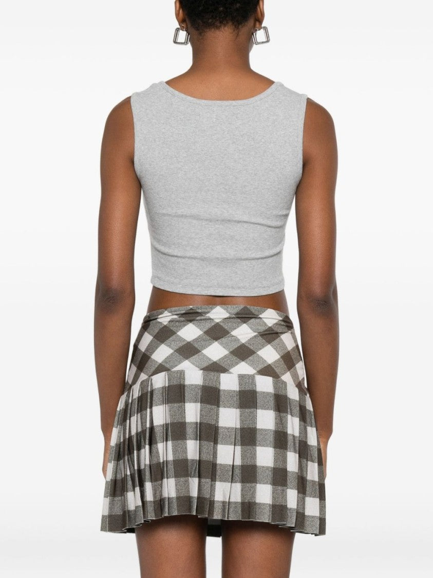 Vivienne Westwood Grey Ribbed Orb Embroidery Cotton Top