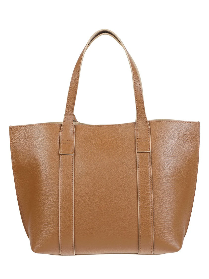 Hogan Small Script Structured Calf Leather Tote Bag