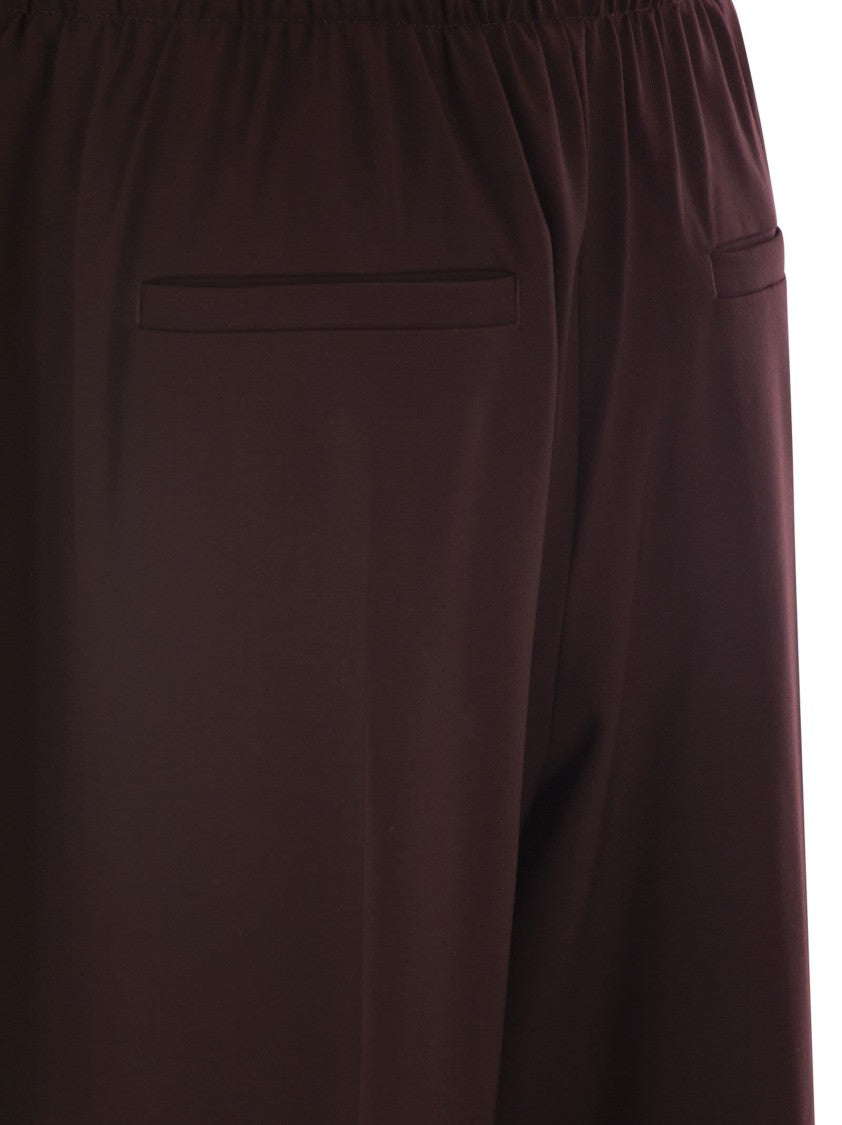 Sportmax Wide-Leg Stretch Wool Trousers With Double Belt Detail