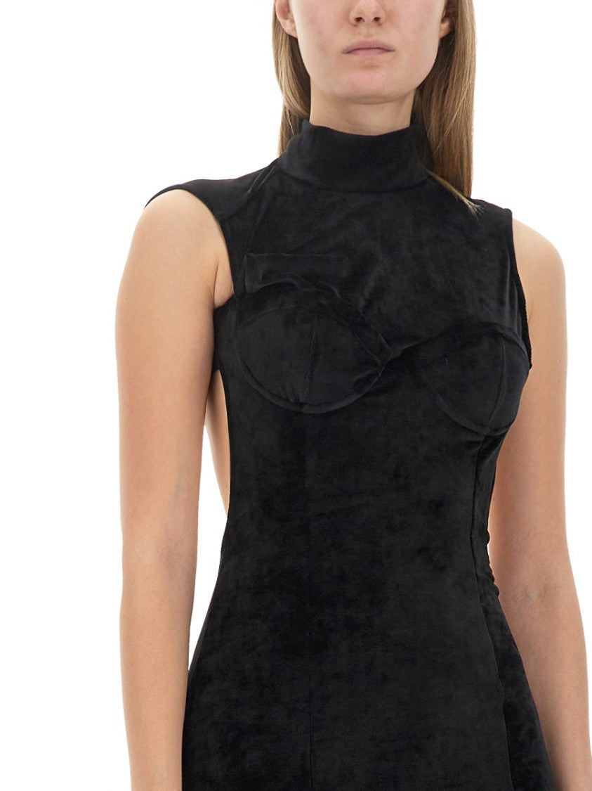 Gcds Backless Slim Fit Mini Dress