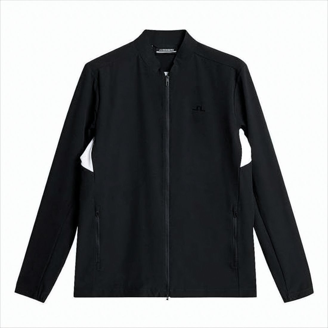 J Lindeberg Black Casual Jacket With Geometric Stripe Detail