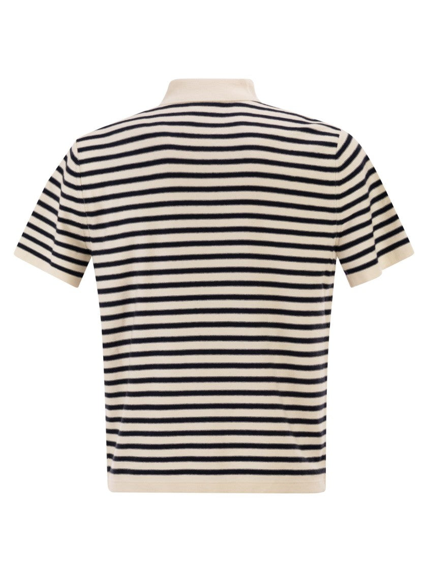 A.P.C. Eliot - Striped Polo Shirt In Cotton And Cashmere Blend