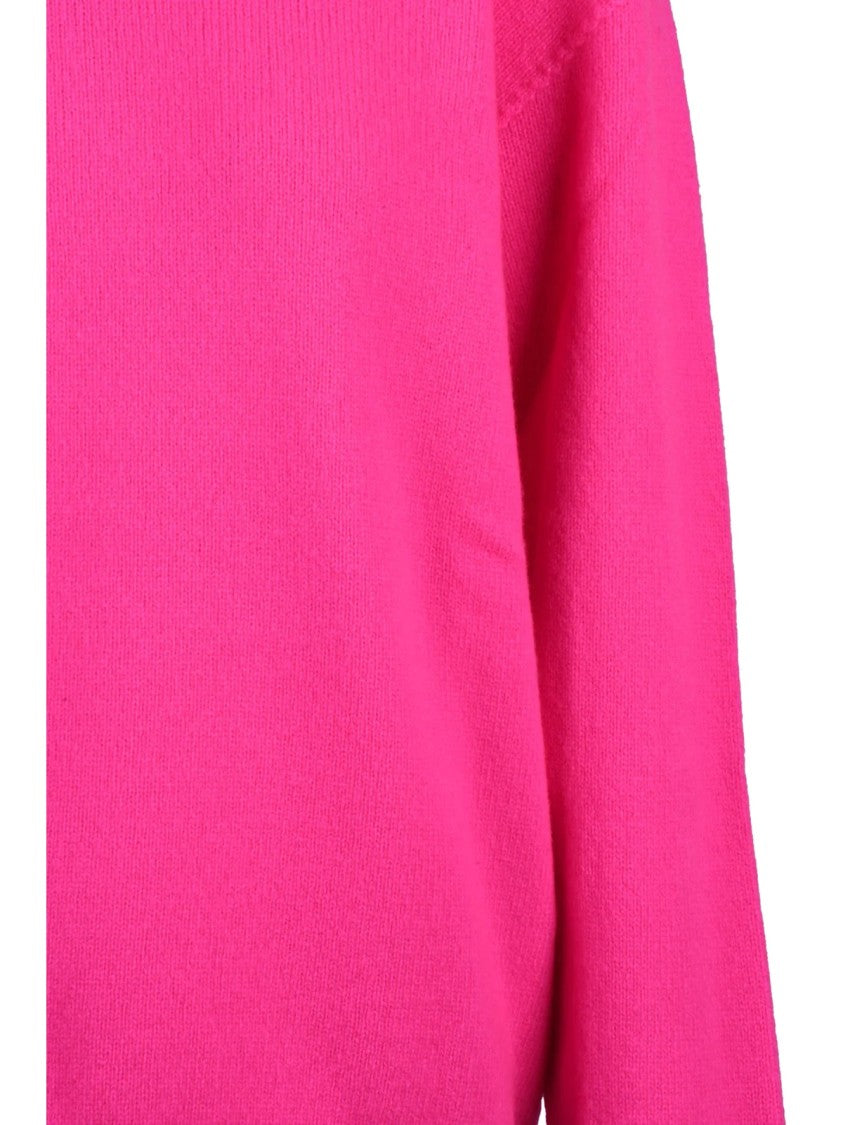 Amaranto Amaranto Oversized Crewneck Sweater With Ribbed Cuffs And Relaxed Fit