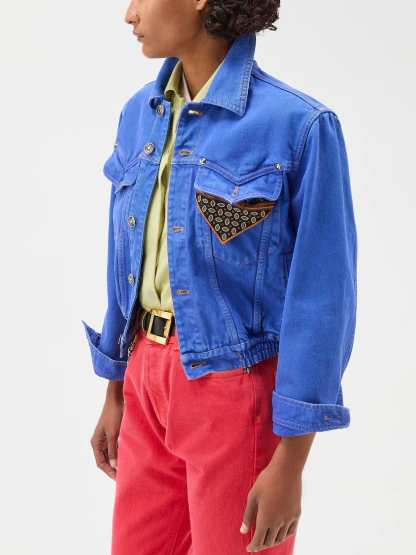 Versace Blue Medusa Accessory Denim Jacket
