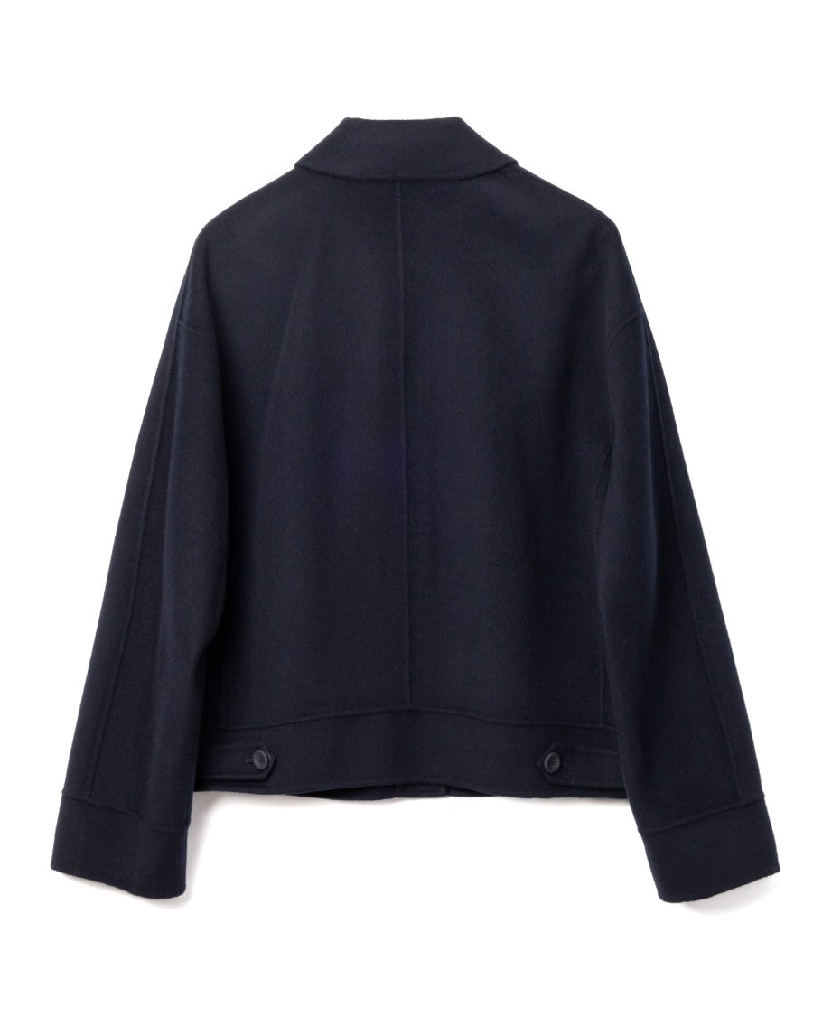 Max Mara Fiero Navy Button-Front Jacket