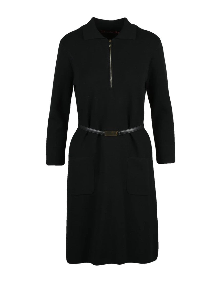 Max Mara Black Ere Viscose-Blend Mini Dress