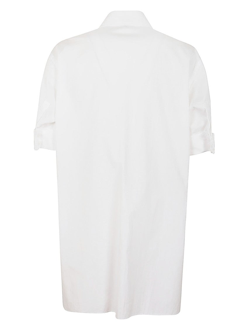 Yohji Yamamoto Button-Up White Cotton Shirt With Relaxed Fit