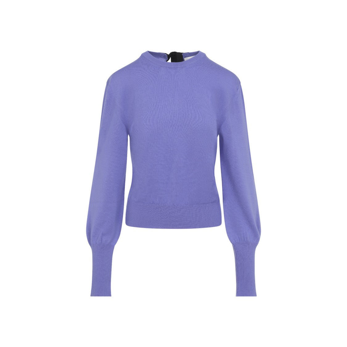 Lanvin Sculpted Wool Blend Sweater With Ribbon Tie Detail
