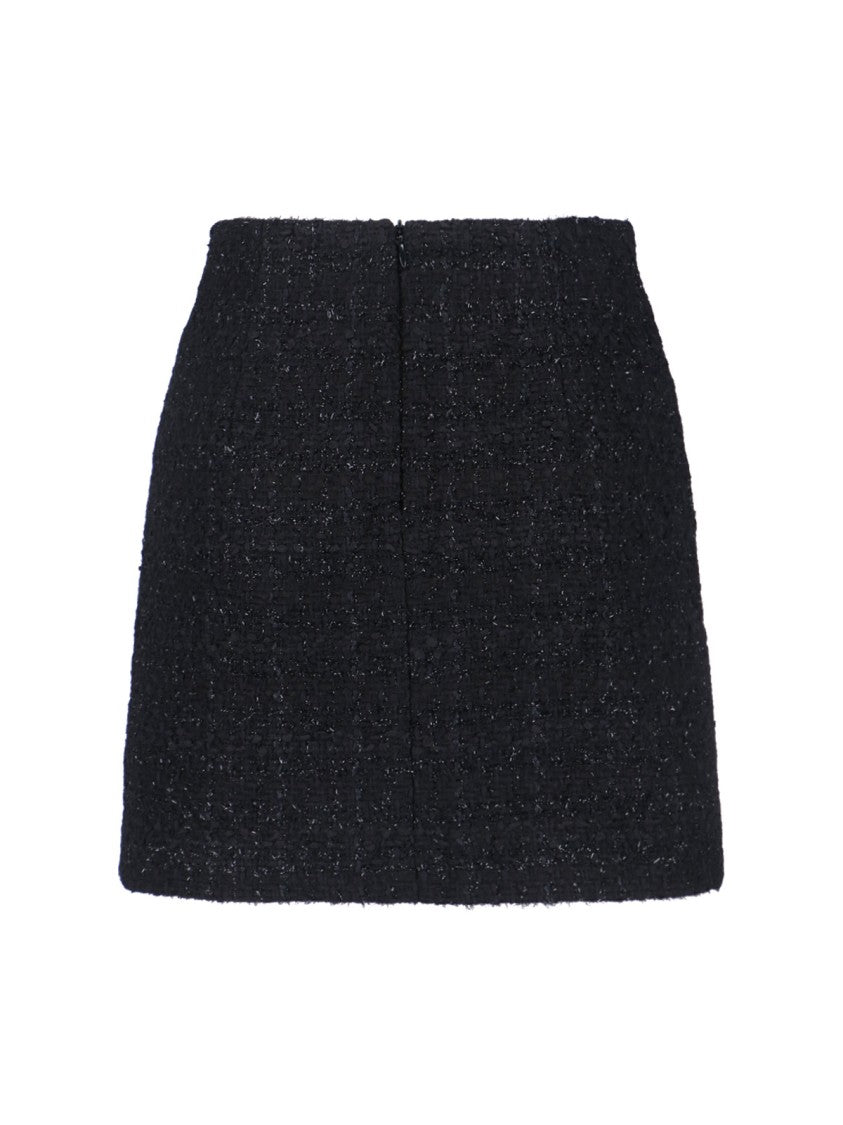 Tagliatore Classic Black Tailored Skirt With Subtle Sheen